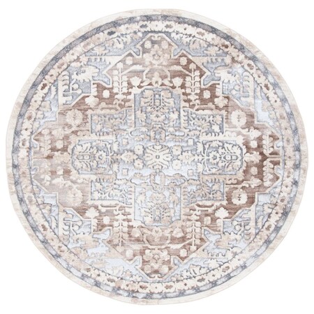 Safavieh 6 ft. 7 in. x 6 ft. 7 in. Lagoon Power Loomed Round Area Rug; Beige & Grey LGN172B-7R